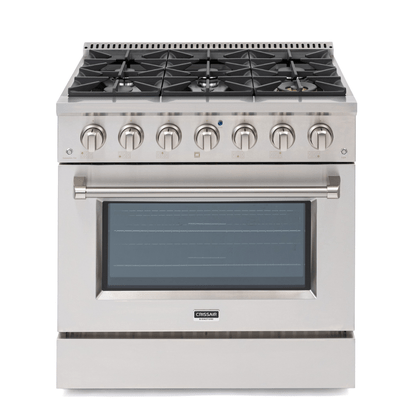 Fogão Profissional em Inox Crissair Austin com 6 Queimadores e Forno Elétrico 90cm 220v