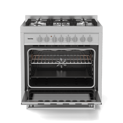 Fogão Invita Semiprofissional de Piso Vidro Triplo Inox 75cm 220v