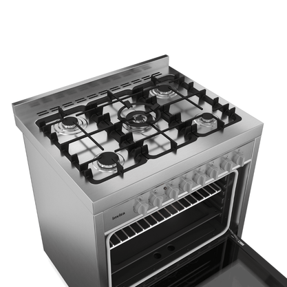 Fogão Invita Semiprofissional de Piso Vidro Triplo Inox 75cm 220v