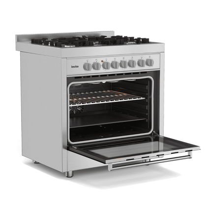 Fogão Invita Semiprofissional de Piso Vidro Triplo Inox 75cm 220v