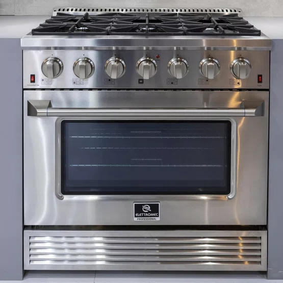 Fogão a Gás Elettromec Professional Forno a Gás 126L Inox 36" 127V
