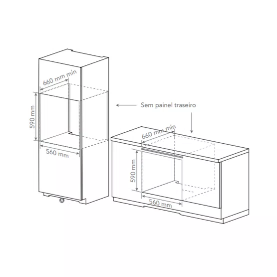 Forno de Embutir a Vapor Elettromec Black Matte 60cm 220v