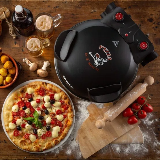 Forno de Pizza Elétrico Ariete 917 com Pedra Refratária Antiaderente Preto