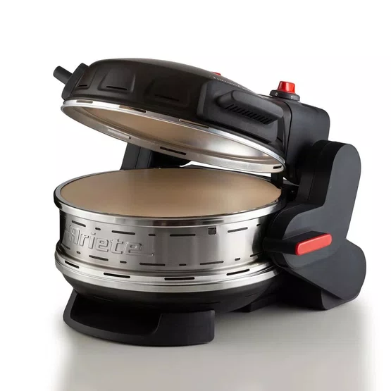Forno de Pizza Elétrico Duplo Ariete 927 com Pedra Refratária Antiaderente Preto