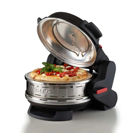 Forno de Pizza Elétrico Duplo Ariete 927 com Pedra Refratária Antiaderente Preto