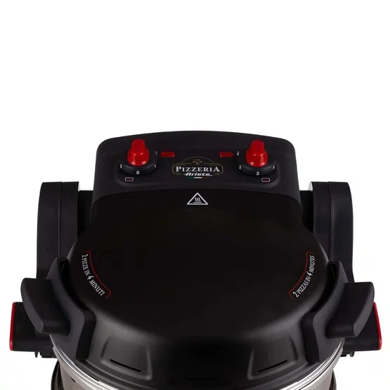 Forno de Pizza Elétrico Duplo Ariete 927 com Pedra Refratária Antiaderente Preto