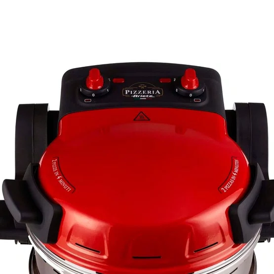 Forno de Pizza Elétrico Duplo Ariete 927 com Pedra Refratária Antiaderente Vermelho