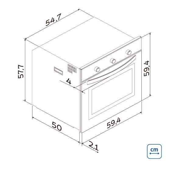 Forno Elétrico de Embutir Glass Cook Tramontina Inox 7 Funções 73L 220V - 94869/220