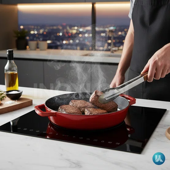 Frigideira Redonda com Duas Alças, 34cm, Cereja, Ferro Fundido - Staub