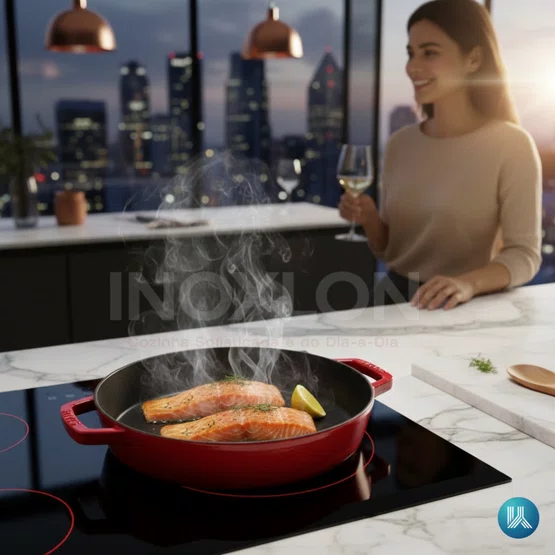 Frigideira Staub Redonda com Duas Alças Ferro Fundido Cereja 26cm