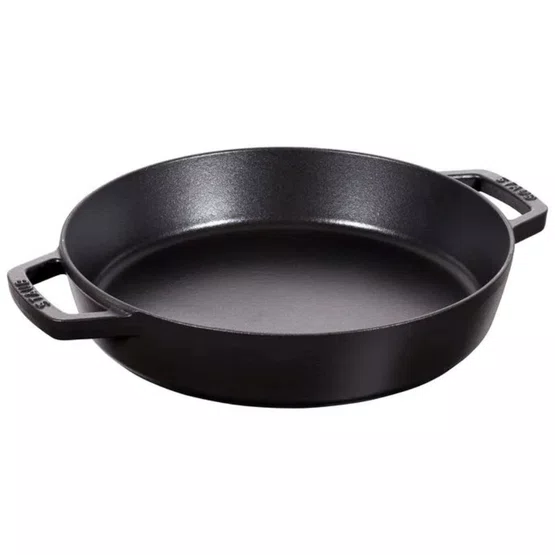 Frigideira Staub Redonda com Duas Alças Ferro Fundido Preta 26cm