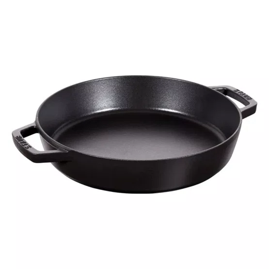 Frigideira Staub Redonda com Duas Alças Ferro Fundido Preta 34cm