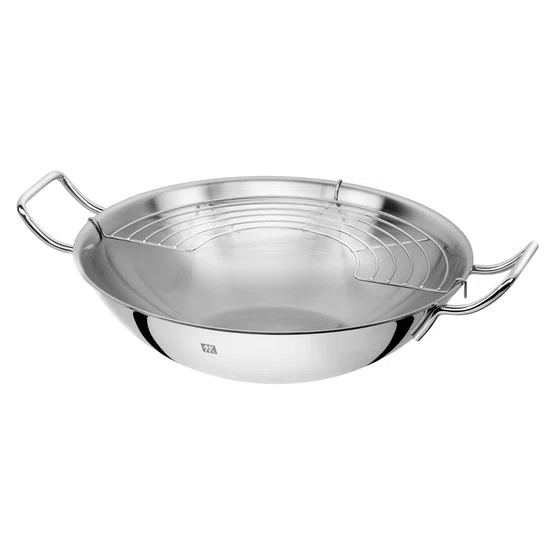 Frigideira Wok com Grelha Zwilling Plus Inox Polido 32cm