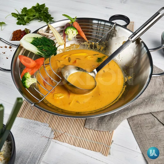 Frigideira Wok com Grelha Zwilling Plus Inox Polido 32cm
