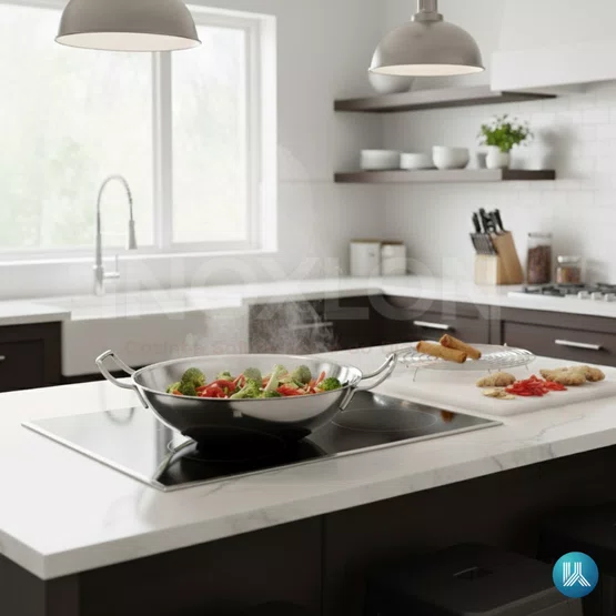 Frigideira Wok com Grelha Zwilling Plus Inox Polido 32cm
