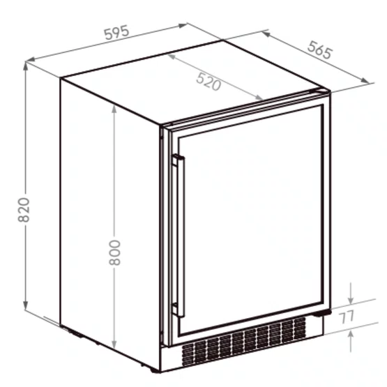 Frigobar Elettromec Inox 145 Litros Built-In 220V- Abertura Esquerda