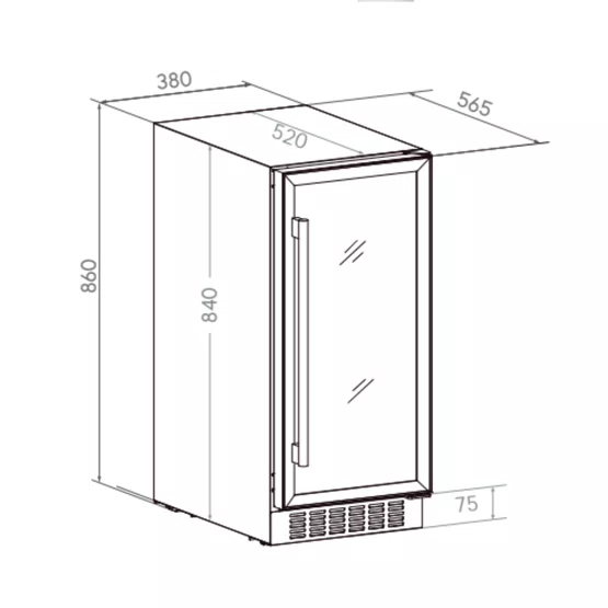 Frigobar Elettromec Inox 88 Litros Built-In 220V- Abertura Esquerda