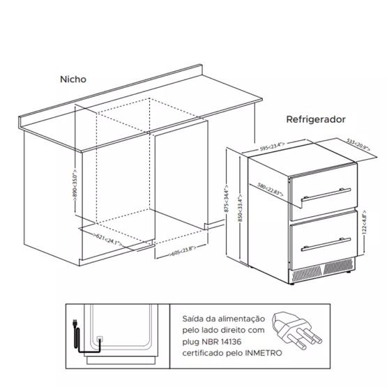Gaveta Refrigerada Cuisinart Arkton Advanced 145L 220V