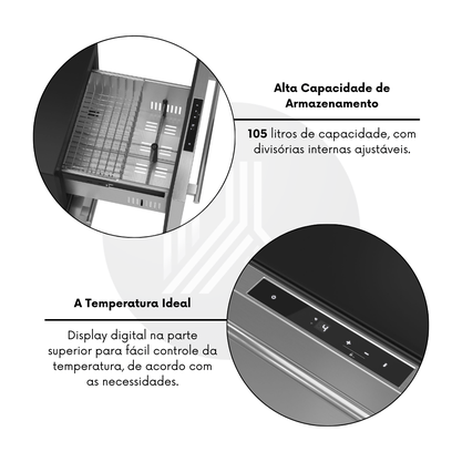 Gaveta Refrigerada Elettromec Built-in 105L - 220V