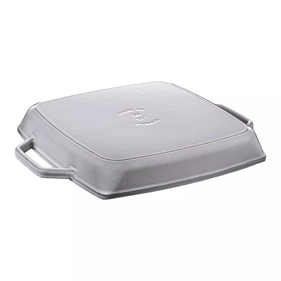 Grelha Quadrada Staub Ferro Fundido Feita na França Grafite 33cm