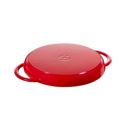 Grelha Staub Redonda Ferro Fundido Feita na França Cereja 26cm