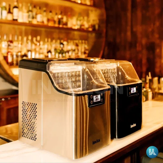 Ice Maker Invita Portátil em Inox Abastecimento Duplo 20kg/Dia
