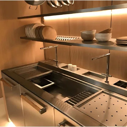 Bandeja Profunda Perfurada Deslizante Mekal em Inox para Workstation