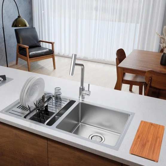 Kit de Acessórios Design Collection Tramontina para Cubas Quadrum em Aço Inox