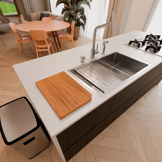 Kit de Tábua e Bandeja Design Collection Tramontina para Cubas Quadrum e Vitrum Inox