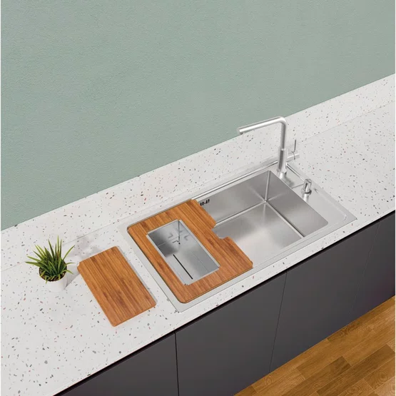 Kit de Acessórios Design Collection Tramontina para Cubas Quadrum e Vitrum Aço Inox