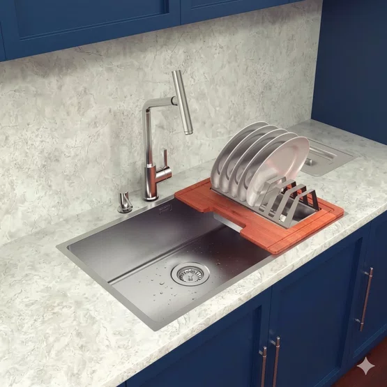 Kit de Acessórios Design Collection Tramontina para Cubas Quadrum e Vitrum Aço Inox