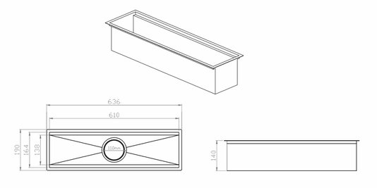 Kit DeBacco Canal Organizador Úmido 60 cm Com Acessórios