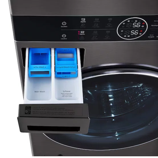 Lava e Seca Inteligente Wash Tower LG 17kg Aço Preto Escovado 220v