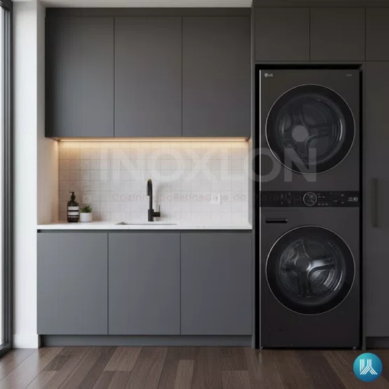 Lava e Seca Inteligente Wash Tower LG 17kg Aço Preto Escovado 220v