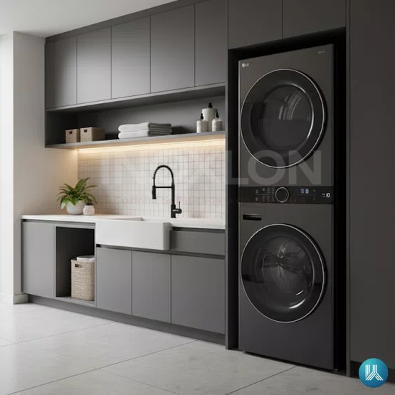Lava e Seca Inteligente Wash Tower LG 17kg Aço Preto Escovado 220v