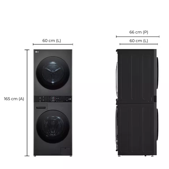 Lava e Seca LG Torre WashTower 14kg Black Inox