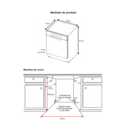 Lava-Louças de Embutir Cuisinart Prime Cooking 14 Serviços Inox 220V