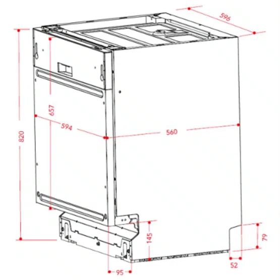 Lava Louças de Revestir Elettromec 14 Serviços Built-in 220V