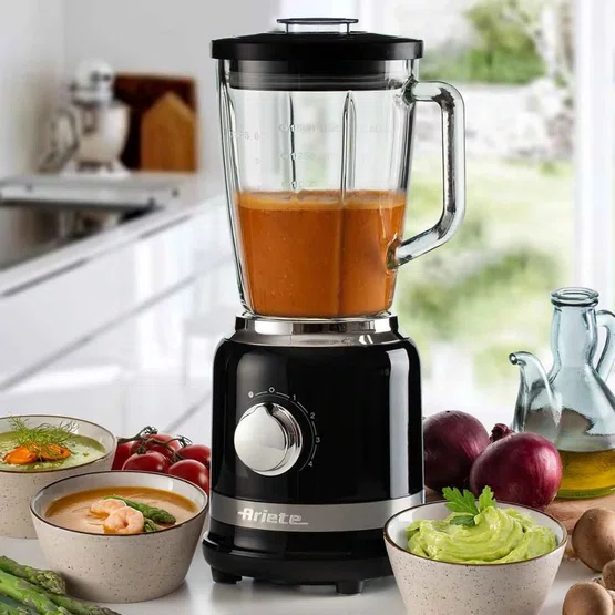 Liquidificador 585 Ariete Moderna 1000W Preto Copo de Vidro 1,5L