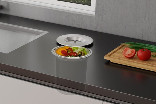 Lixeira De Embutir DeBacco em Inox Acetinado 5 Litros