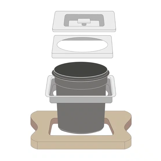 Lixeira de Embutir Clean Square 5 Litros com Tampa Quadrada em Aço Inox