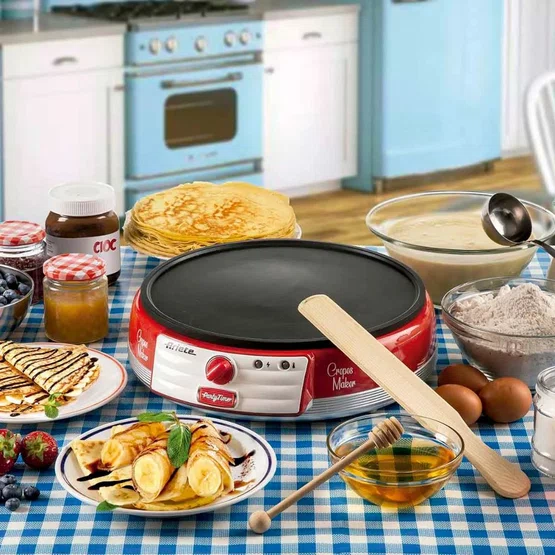 Máquina de Crepe 202 Ariete Retrô Party Time 1000W Vermelha
