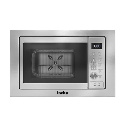 Micro-ondas de Embutir em Inox Invita Com Prato Giratório e Grill 25L 220v