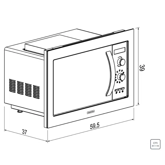 Micro-ondas de Embutir Glass Cook Tramontina Inox 8 Funções 25L 220V - 94880/006