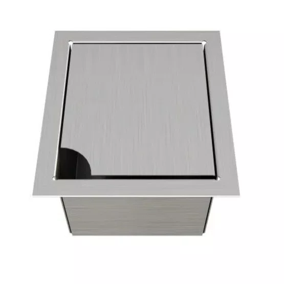Acessório Mini Container com Tampa Mekal Match para Canal Equipado 15x17x10cm Inox Escovado