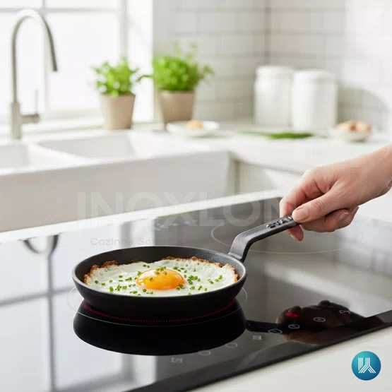 Mini Frigideira Staub Redonda com Cabo Ferro Fundido Preto 12cm