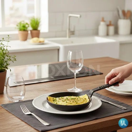 Mini Frigideira Staub Redonda com Cabo Ferro Fundido Preto 12cm