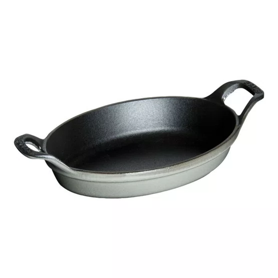 Mini Prato Oval Staub Ferro Fundido 15x11cm Cinza Grafite