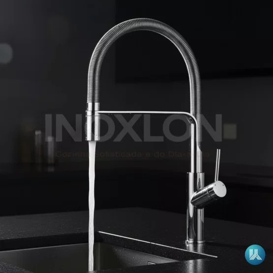 Misturador de Cozinha Kromma Gourmet Classic Cromado com Ducha Removível