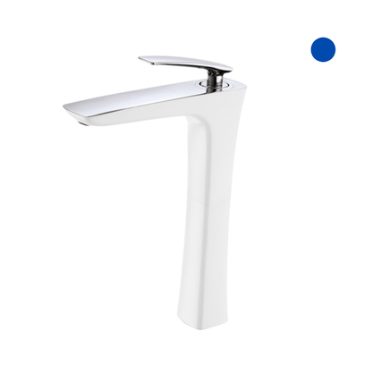 Misturador Monocomando de Bica Alta para Lavatório Pure Branco e Cromado Rubinettos